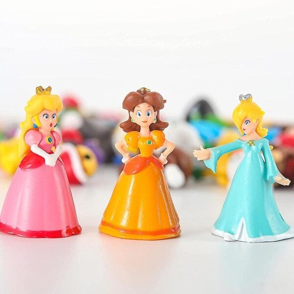 48 vnt Super Mario Bros minifigūrėlės žaislai lėlių veiksmo figūrėlės Modelių papuošalai Gimtadienio torto papuošimo dovanos