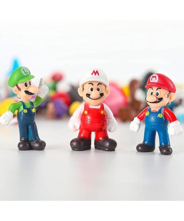 48 vnt Super Mario Bros minifigūrėlės žaislai lėlių veiksmo figūrėlės Modelių papuošalai Gimtadienio torto papuošimo dovanos