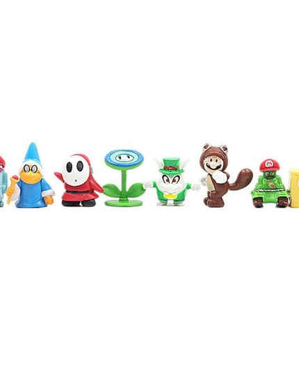48vnt./ rinkinys Super Mario Family Luigi Yoshi Bowser Wario Peach Toad Daisy Figūros modelio žaislai