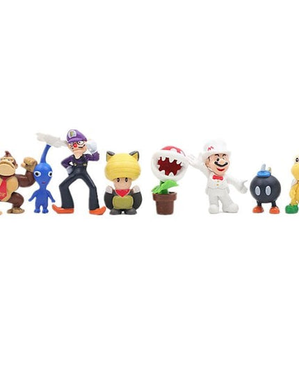 48vnt./ rinkinys Super Mario Family Luigi Yoshi Bowser Wario Peach Toad Daisy Figūros modelio žaislai