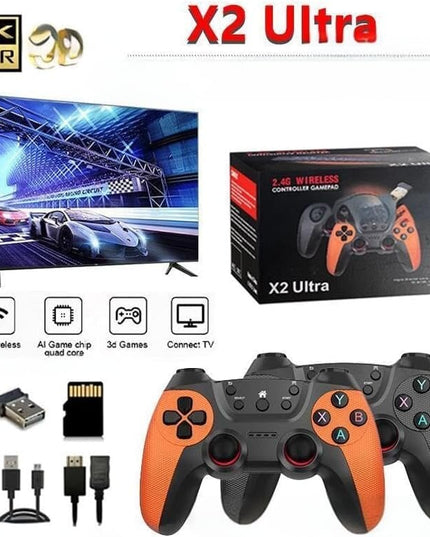 Belaidė TV retro žaidimų konsolė HappyJoe X2 ULTRA, 128GB, su 40000 žaidimų
