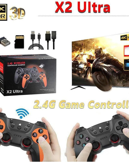 Belaidė TV retro žaidimų konsolė HappyJoe X2 ULTRA, 128GB, su 40000 žaidimų