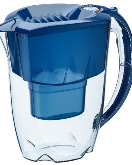 Vandens filtravimo ąsotis Aquaphor Amethyst, 2,8l, mėlynas, su 10 vnt Aquaphor B25 Maxfor vandens filtrų