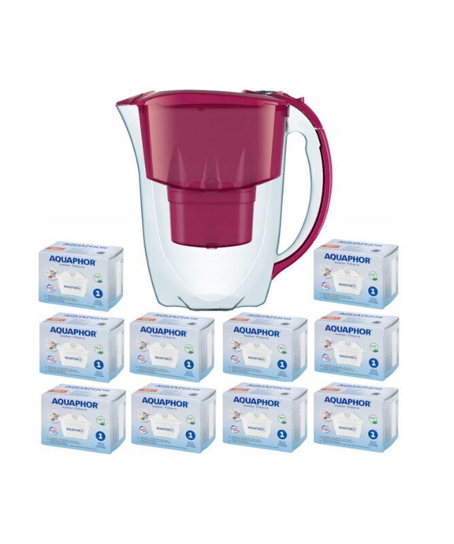Vandens filtravimo ąsotis Aquaphor Amethyst 2,8l + 10 Aquaphor B25 Maxfor vandens filtravimo kasečių