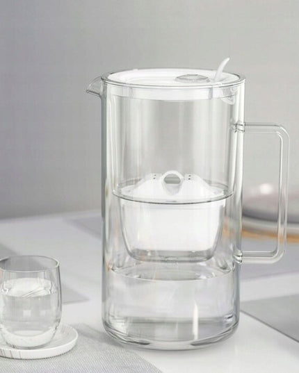 Vandens filtravimo ąsotis Aquaphor Glass, 2,5l, juodas, su 7 vnt Maxfor filtrų