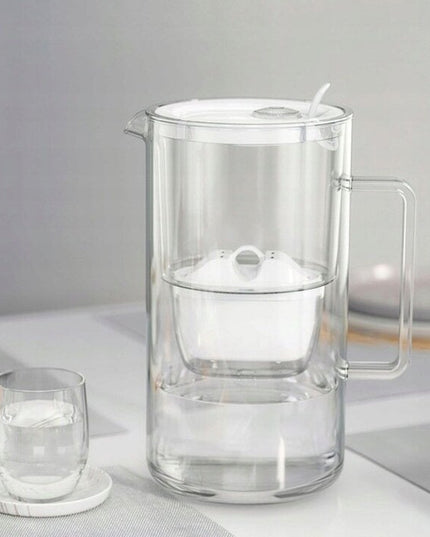 Vandens filtravimo ąsotis Aquaphor Glass, 2,5l, juodas, su 7 vnt Maxfor filtrų