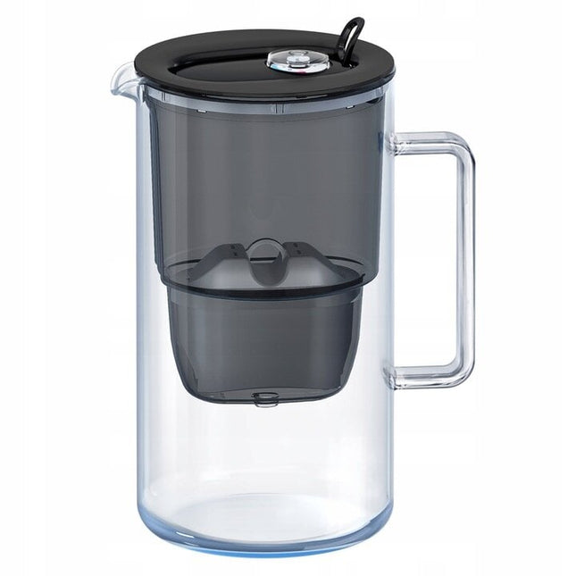Vandens filtravimo ąsotis Aquaphor Glass, 2,5l, juodas, su 7 vnt Maxfor filtrų