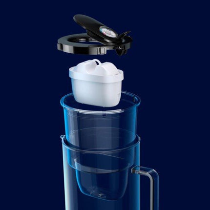Stiklinis vandens filtravimo ąsotis Aquaphor Glass 2,5l + Maxfor Mg vandens filtras, baltas