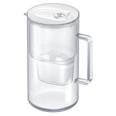 Stiklinis vandens filtravimo ąsotis Aquaphor Glass 2,5l + Maxfor Mg vandens filtras, baltas