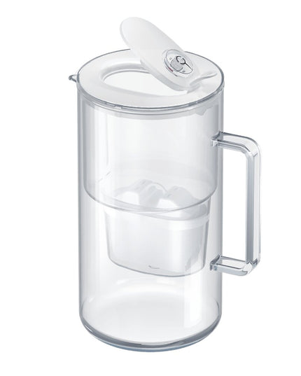 Stiklinis vandens filtravimo ąsotis Aquaphor Glass 2,5l su 3 vnt Maxfor+ vandens filtrų, baltas