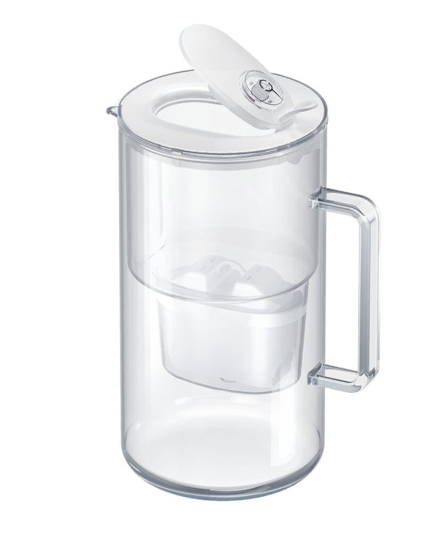 Stiklinis vandens filtravimo ąsotis Aquaphor Glass 2,5l su 3 vnt Maxfor+ vandens filtrų, baltas