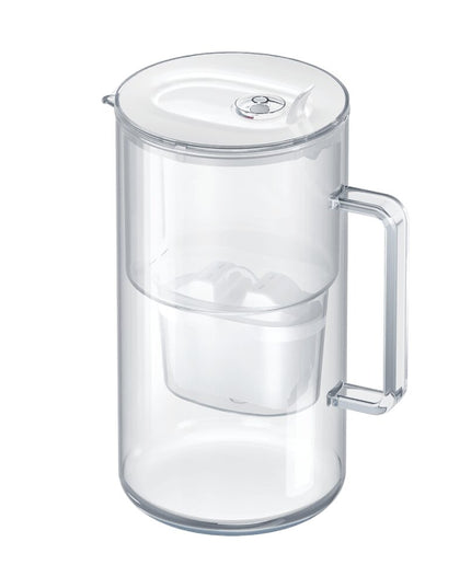 Stiklinis vandens filtravimo ąsotis Aquaphor Glass 2,5l su 3 vnt Maxfor+ vandens filtrų, baltas