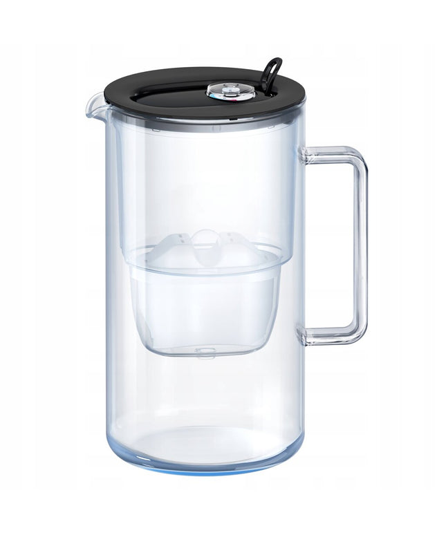 Aquaphor Glass, stiklinis 2,5 l filtravimo ąsotis su Maxfor+ Mg kasete, juodas