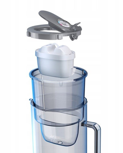 Stiklinis vandens filtravimo ąsotis Aquaphor Glass 2,5l su 3 vnt Maxfor+ vandens filtrų, baltas