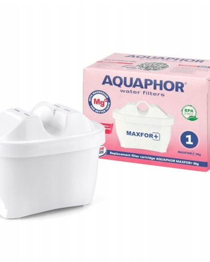 Stiklinis vandens filtravimo ąsotis Aquaphor Glass, 2,5l, baltas, su 4 vnt Maxfor Mg vandens filtrais