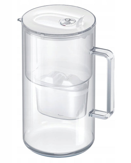 Stiklinis vandens filtravimo ąsotis Aquaphor Glass, 2,5l, baltas, su 4 vnt Maxfor Mg vandens filtrais
