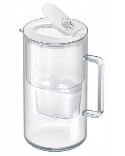 Stiklinis vandens filtravimo ąsotis Aquaphor Glass, 2,5l, baltas, su 4 vnt Maxfor Mg vandens filtrais