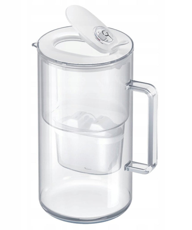 Stiklinis vandens filtravimo ąsotis Aquaphor Glass, 2,5l, baltas, su 4 vnt Maxfor Mg vandens filtrais