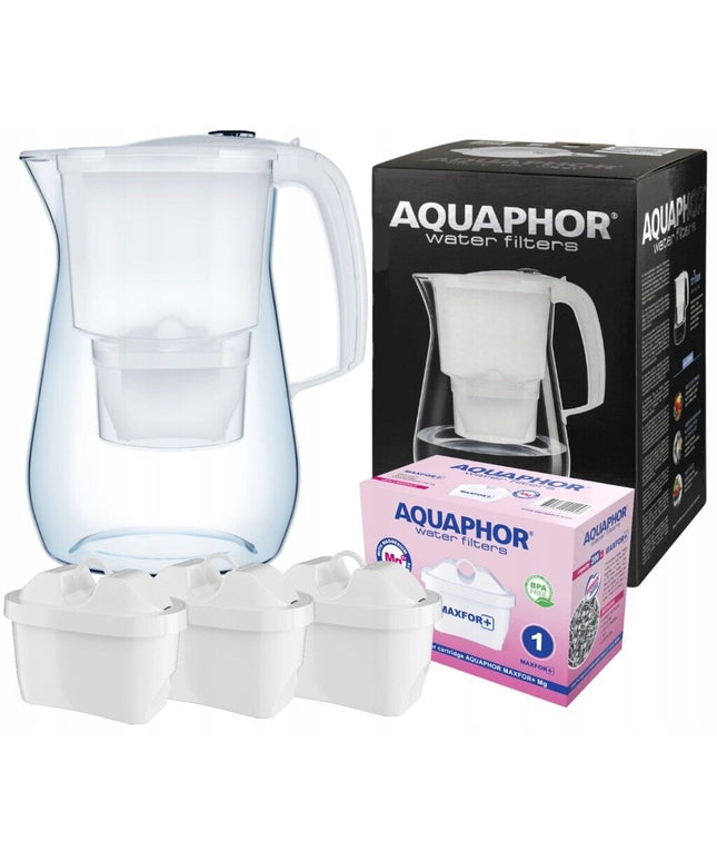 Vandens filtravimo ąsotis Aquaphor Onyx 4.2l, su Maxfor B25 Mg vandens filtrais, 3 vnt, baltas