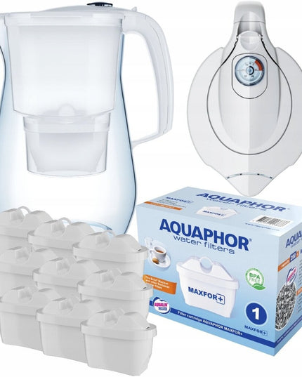 Vandens filtravimo ąsotis Aquaphor Onyx 4.2l + Maxfor B25 vandens filtrai, 9 vnt, baltas