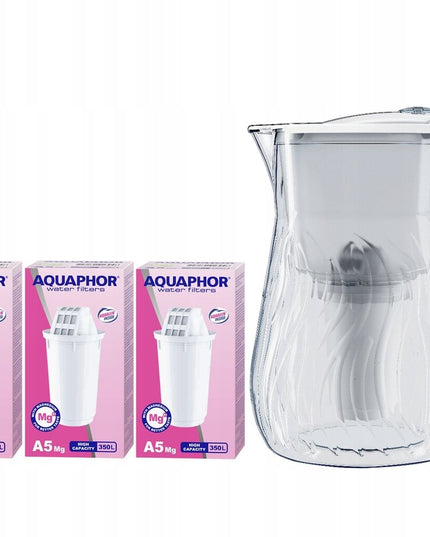 Vandens filtravimo ąsotis Aquaphor Orleans 4.2l + 3vnt A5 Mg vandens filtrai, baltas