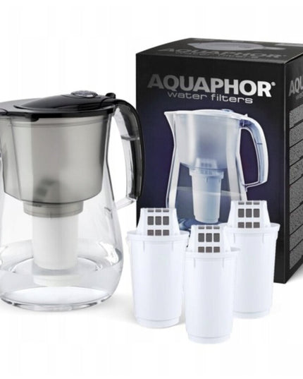 Vandens filtravimo ąsotis Aquaphor Provence, 4,2l, juodas, su 3 vnt A5 filtrų