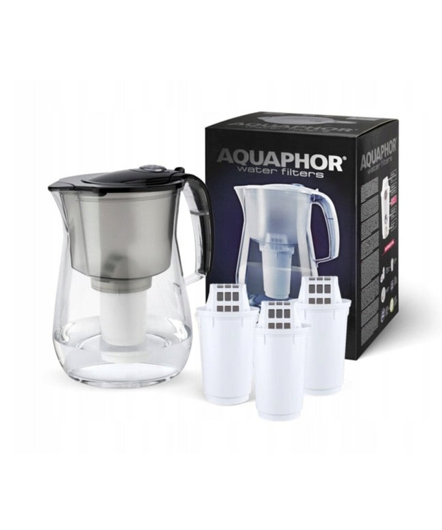 Vandens filtravimo ąsotis Aquaphor Provence, 4,2l, juodas, su 3 vnt A5 filtrų