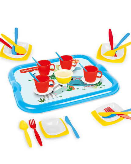 Arbatos rinkinys 4-iems su padėklu Dolu Fisher Price, 1821