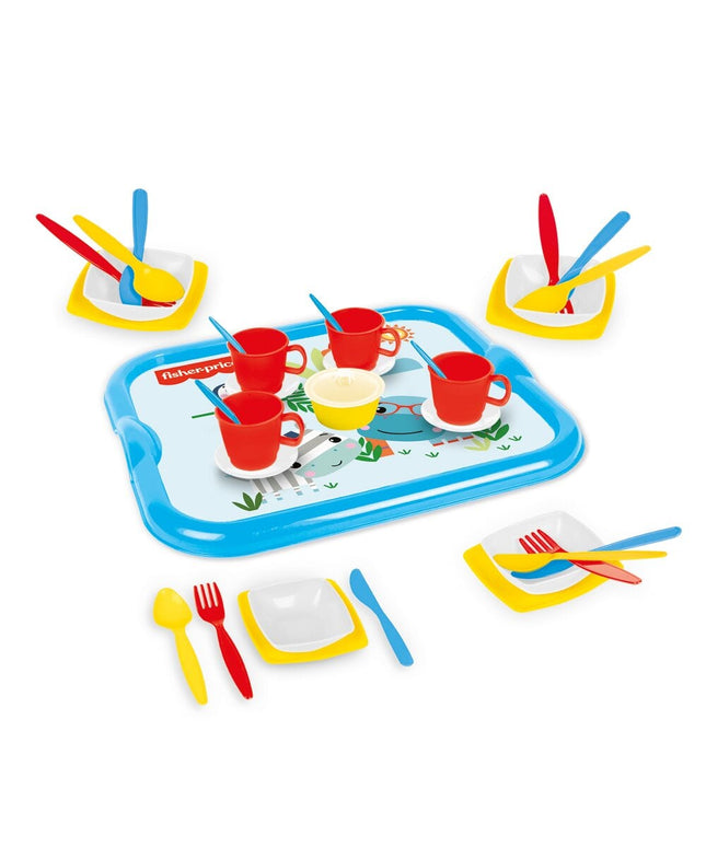 Arbatos rinkinys 4-iems su padėklu Dolu Fisher Price, 1821