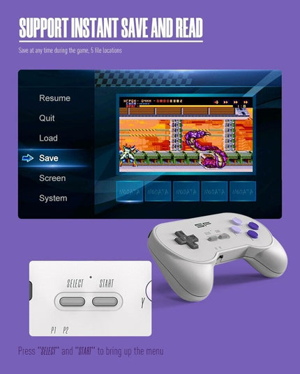 Belaidė klasikinių TV žaidimų konsolė HappyJoe SFC 1900+ Games + Download