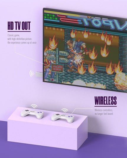 Belaidė klasikinių TV žaidimų konsolė HappyJoe SFC 1900+ Games + Download