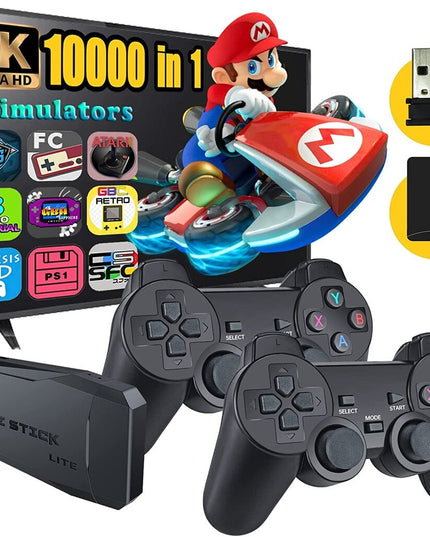 Belaidė klasikinių TV žaidimų konsolė HappyJoe Y3 Lite, su 10000 žaidimų, juoda