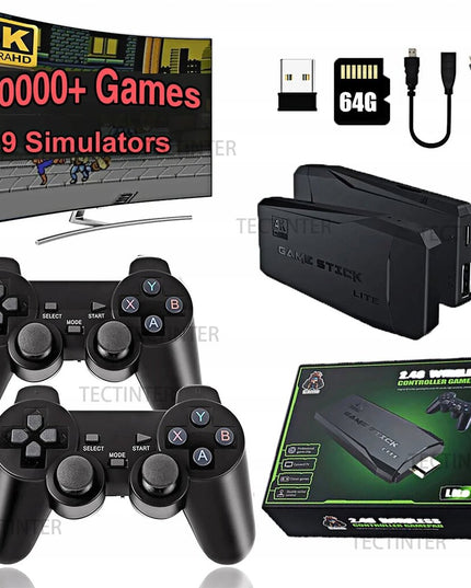 Belaidė retro TV žaidimų konsolė Stick Lite 4K M8, 64GB, su 20000 žaidimų