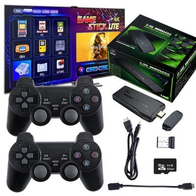 Belaidė retro TV žaidimų konsolė Stick Lite 4K M8, 64GB, su 20000 žaidimų