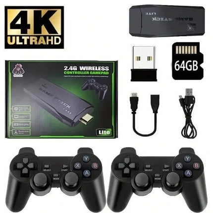 Belaidė retro TV žaidimų konsolė Stick Lite 4K M8, 64GB, su 20000 žaidimų