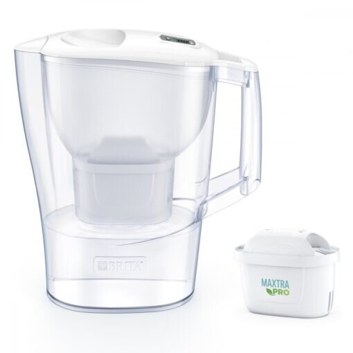Vandens filtravimo ąsotis Brita Aluna 2.4l, baltas, su 1 vnt Maxtra Pro vandens filtru