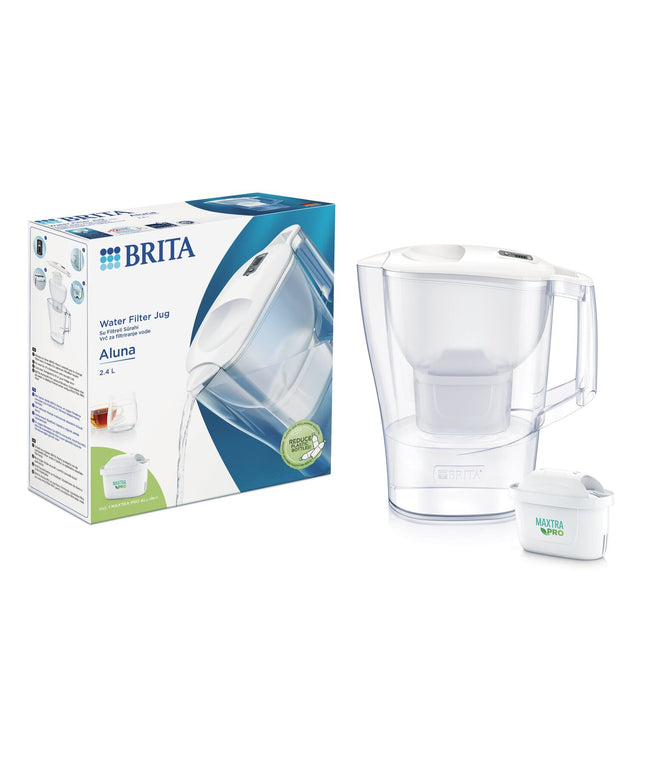 Vandens filtravimo ąsotis Brita Aluna 2.4l, baltas, su 1 vnt Maxtra Pro vandens filtru