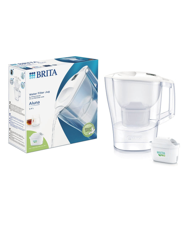 Vandens filtravimo ąsotis Brita Aluna 2.4l, baltas, su 1 vnt Maxtra Pro vandens filtru