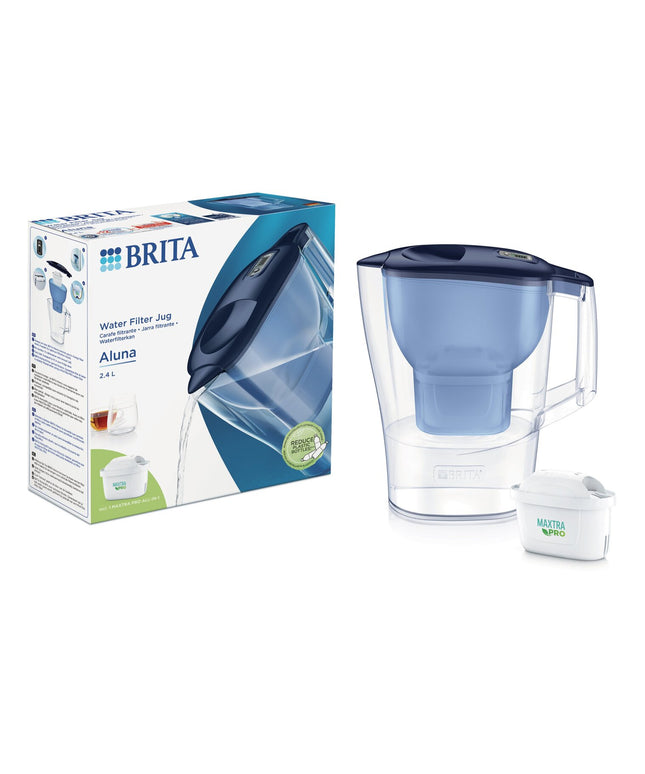 Vandens filtravimo ąsotis Brita Aluna Pro, 2.4l, mėlynas, su 1 vnt Maxtra Pro vandens filtru