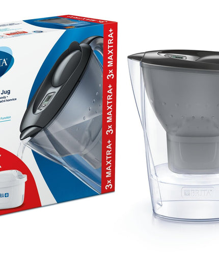 Vandens filtravimo ąsotis Brita Marella 2.4l Memo, pilkas, su 3 vnt Maxtra+ vandens filtrų