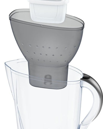 Vandens filtravimo ąsotis Brita Marella 2.4l Memo, pilkas, su 3 vnt Maxtra+ vandens filtrų