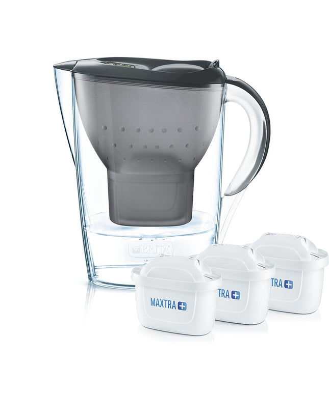 Vandens filtravimo ąsotis Brita Marella 2.4l Memo, pilkas, su 3 vnt Maxtra+ vandens filtrų