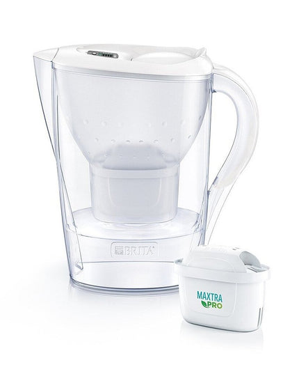 Vandens filtravimo ąsotis Brita Marella, 2.4l, baltas, su 1 vnt Maxtra Pro vandens filtru