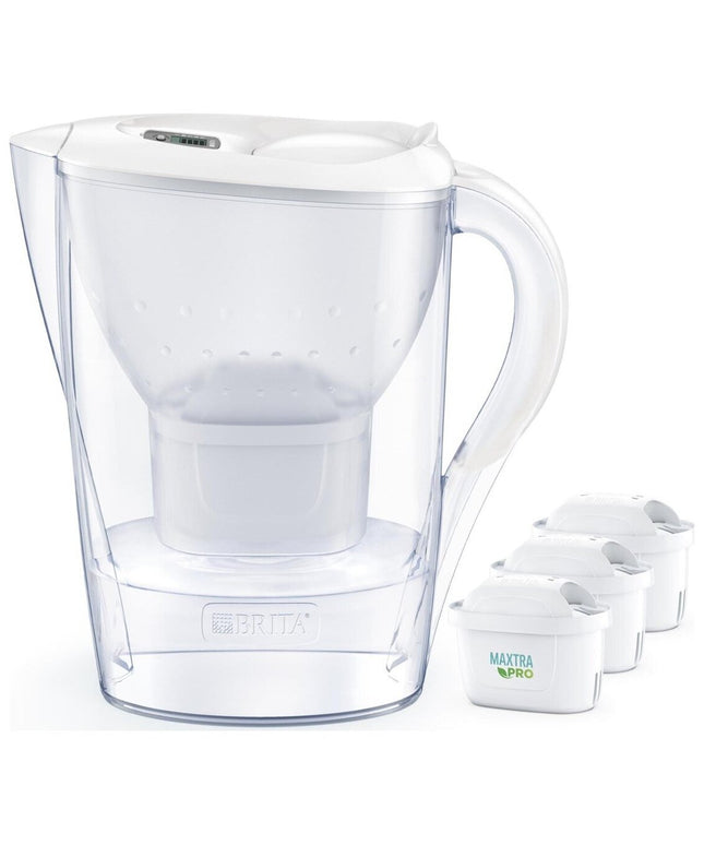 Vandens filtravimo ąsotis Brita Marella 2,4L, baltas, su 3 vnt Maxtra Pro PP vandens filtrų