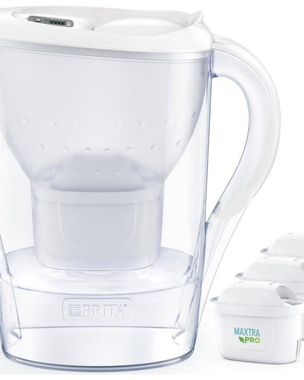 Vandens filtravimo ąsotis Brita Marella 2,4L, baltas, su 3 vnt Maxtra Pro PP vandens filtrų