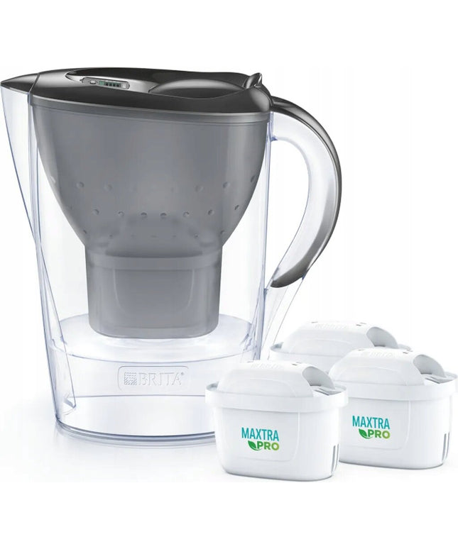 Vandens filtravimo ąsotis Brita Marella 2,4L, juodas, su 3 vnt Maxtra vandens filtrais