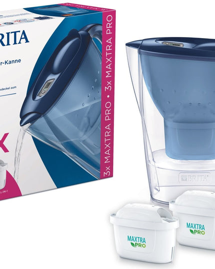 Vandens filtravimo ąsotis Brita Marella, 2.4l, mėlynas, su 3 vnt vandens filtrų Maxtra Pro+