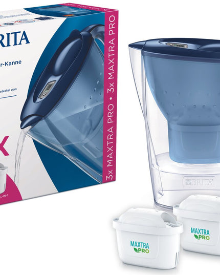Vandens filtravimo ąsotis Brita Marella, 2.4l, mėlynas, su 3 vnt vandens filtrų Maxtra Pro+