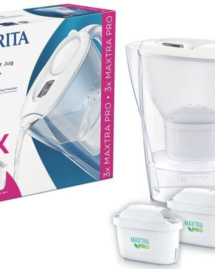 Vandens filtravimo ąsotis Brita Marella 3.5l, baltas, su 3 vnt vandens filtrų Maxtra Pro