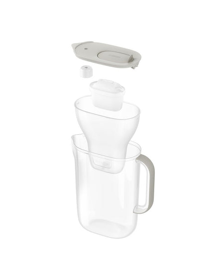 Vandens filtravimo ąsotis Brita Style Essential Led 2,4l, smėlio spalvos, su 1 vnt Maxtra Pro vandens filtru